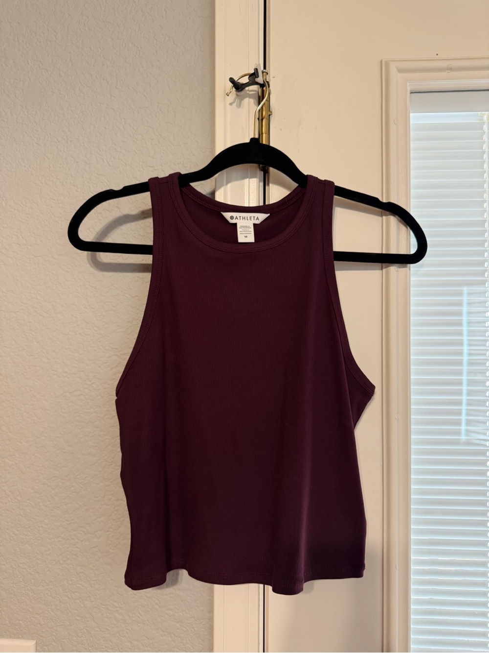 Athleta Signature Rib Crop Tank In Spiced Cabernet M - Picture 2 of 4